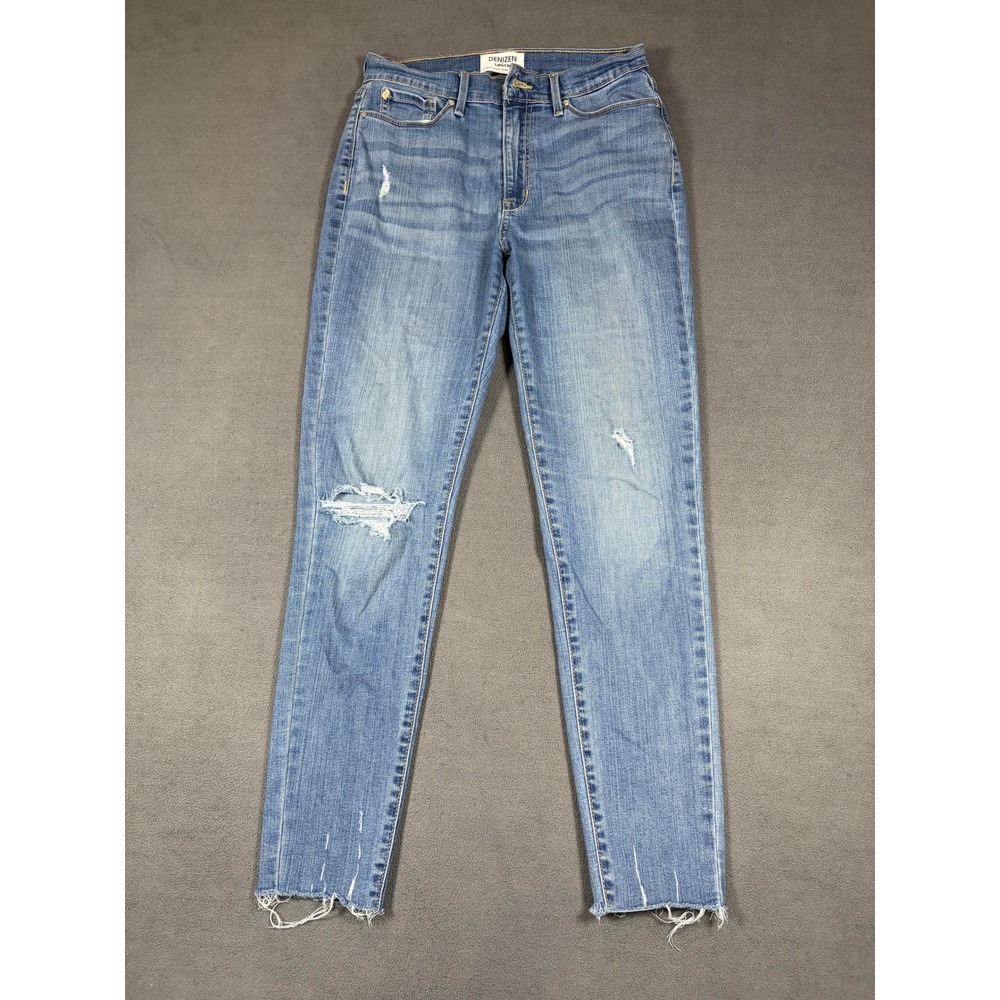 Denizen from Levi's Curvy High Rise Jegging Junior 7/28 Blue Distressed Raw Hem